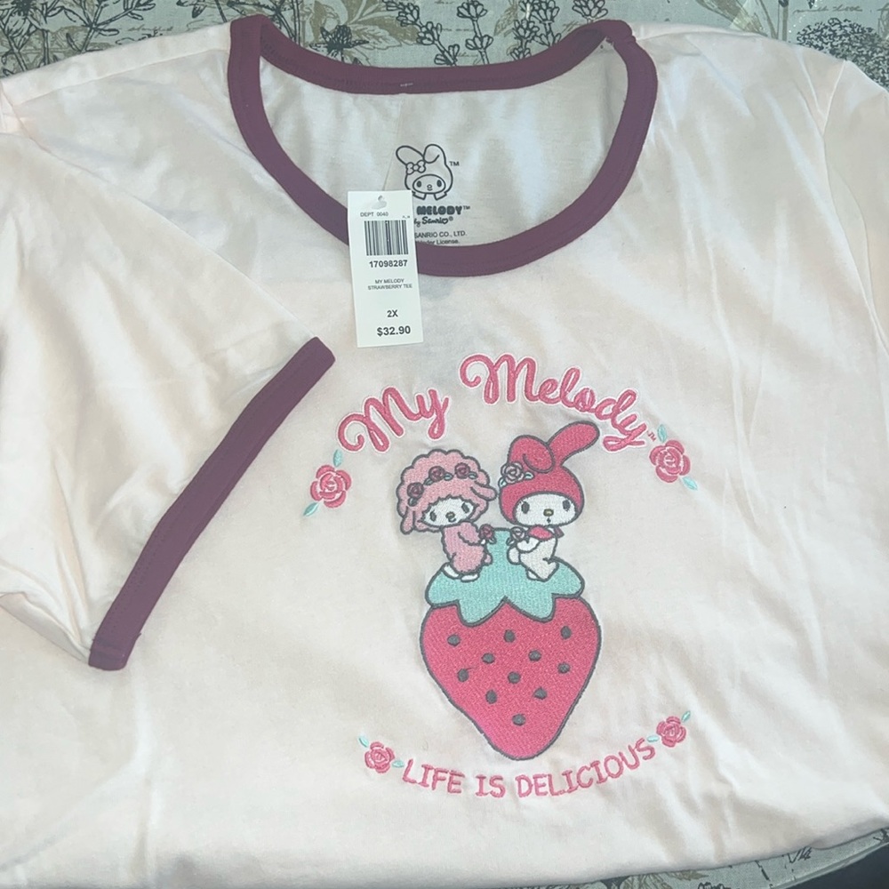 My Melody Strawberry Tee by Sanrio